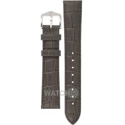 Hirsch Louisianalook Replacement Watch Strap Grey Alligator Embossed Leather 20mm With Free Connecting Pins