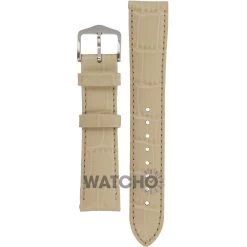 Hirsch Louisianalook Replacement Watch Strap Beige Alligator Embossed Leather 18mm With Free Connecting Pins