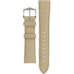 Hirsch Louisianalook Replacement Watch Strap Beige Alligator Embossed Leather 18mm With Free Connecting Pins -Fashion Watch Shop 03427192 2 18 1 71314.1442679341
