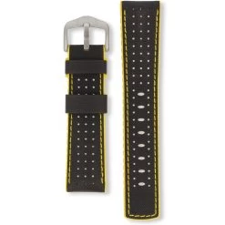 Hirsch Robby Replacement Watch Strap Black And Yellow Genuine High-Tech Leather 22mm With Free Connecting Pins -Fashion Watch Shop 0917294050 4 22 1 34362.1442233768