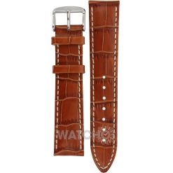Hirsch Modena Replacement Watch Strap Golden Brown Alligator Embossed Leather 20mm With Free Connecting Pins