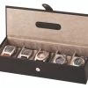 Mele And Co Bonded Leather Watch Box For Men Fits 5 Watches Black 1500 -Fashion Watch Shop 1500 open 54774.1613738051