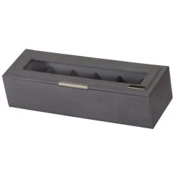 Mele And Co Sam 6 Piece Watch Box Bonded Leather In Stone Grey 1579