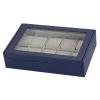 Mele And Co Jarred 10 Piece Watch Box Bonded Leather In Blue 1585