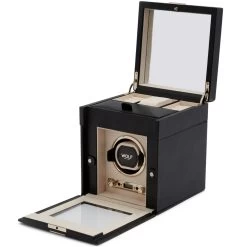 WOLF Palermo Single Black Anthracite Watch Winder With Jewellery Storage 213702 -Fashion Watch Shop 213702 2 19797.1615368262