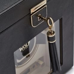 WOLF Palermo Single Black Anthracite Watch Winder With Jewellery Storage 213702 -Fashion Watch Shop 213702 8 47931.1615368270