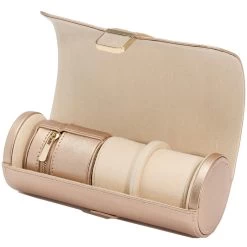 Wolf Palermo Double Watch Roll With Jewellery Case In Rose Gold 213916