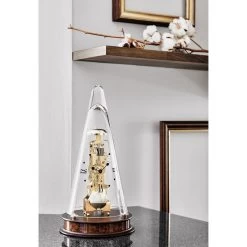 Hermle 14-Day Strike Skeleton Movement Walnut Finish Table Clock 22716-030791