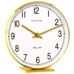 Hermle Quartz Crystal Glass Brass Table Clock 22986-002100