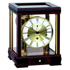 Hermle Westminster Mahogany Cube Table Clock 22998-070352