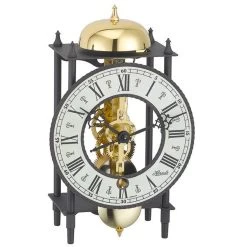 Hermle Lantern 14-Day Skeleton Movement Black Table Clock 23001-000711