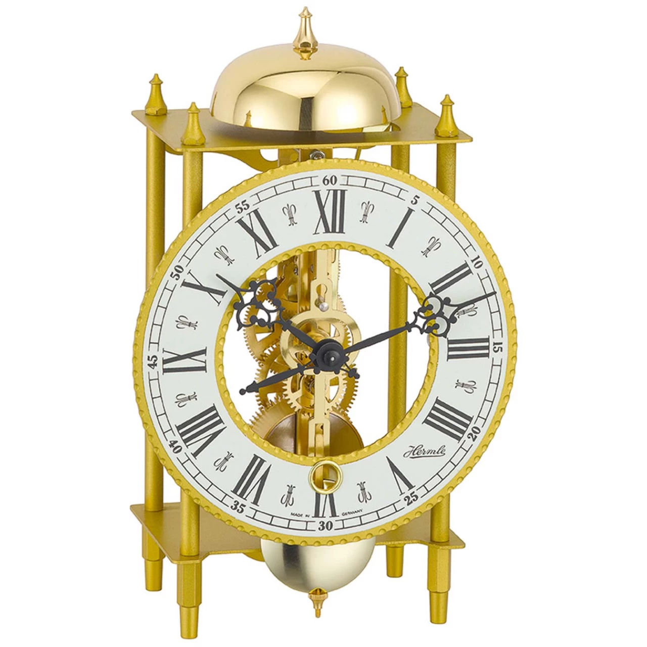 Hermle 14-Day Skeleton Movement Gold Table Clock 23004-000711 3 Hermle 14-Day Skeleton Movement Gold Table Clock 23004-000711