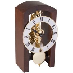 Hermle 14-Day Skeleton Movement Walnut Finish Mantel Clock 23015-030721