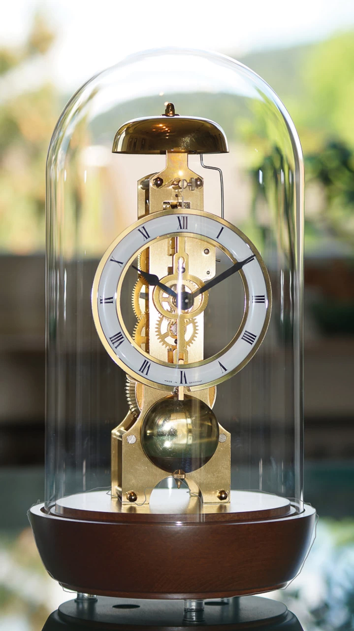 Hermle Mechanical Skeleton Walnut Finish Mantel Clock 23018-030791 4 Hermle Mechanical Skeleton Walnut Finish Mantel Clock 23018-030791 - Image 2