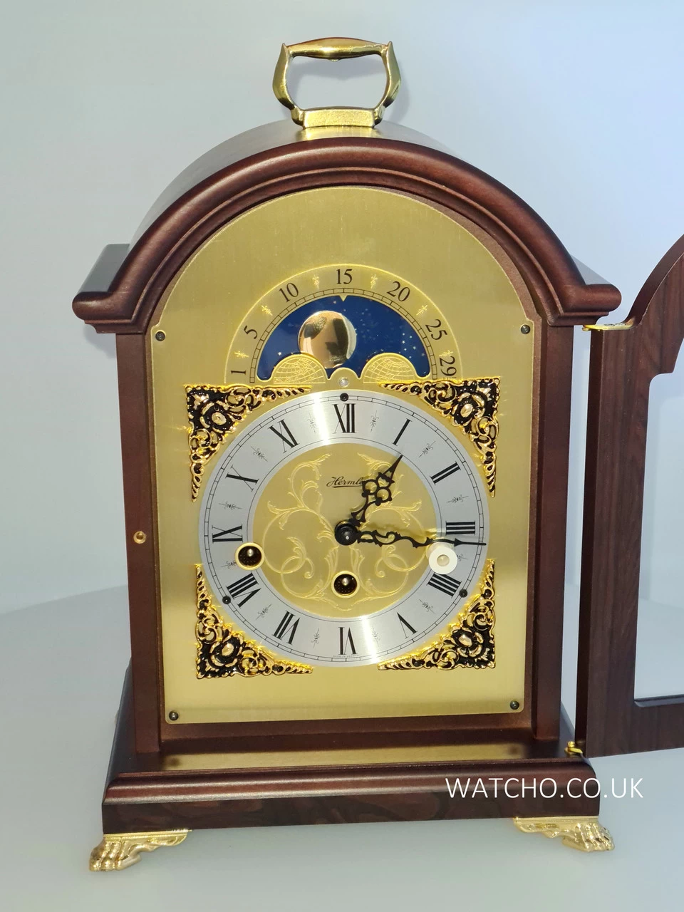 Hermle Mechanical Moonphase Westminster Chime Traditional Wooden Mantel Clock 23054-030340 4 Hermle Mechanical Moonphase Westminster Chime Traditional Wooden Mantel Clock 23054-030340 - Image 2