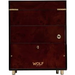 WOLF Savoy Burlwood Single Watch Winder With Storage 454510 -Fashion Watch Shop 454510 1 71832.1618385123