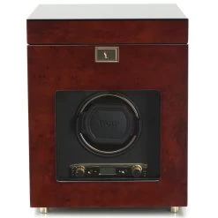 WOLF Savoy Burlwood Single Watch Winder With Storage 454510
