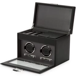 WOLF Viceroy Black Double Watch Winder With 3 Piece Storage 456202 -Fashion Watch Shop 456202 2 76084.1546602157