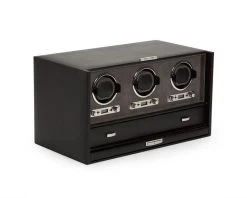 Wolf Blake Triple Watch Winder With Glass Cover And Draw 460802