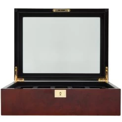Wolf Savoy Burlwood Wooden Watch Storage Box Fits 10 Watches 461610