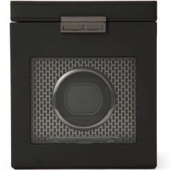 WOLF Axis Collection Powder Coat Single Watch Winder With Storage 469203