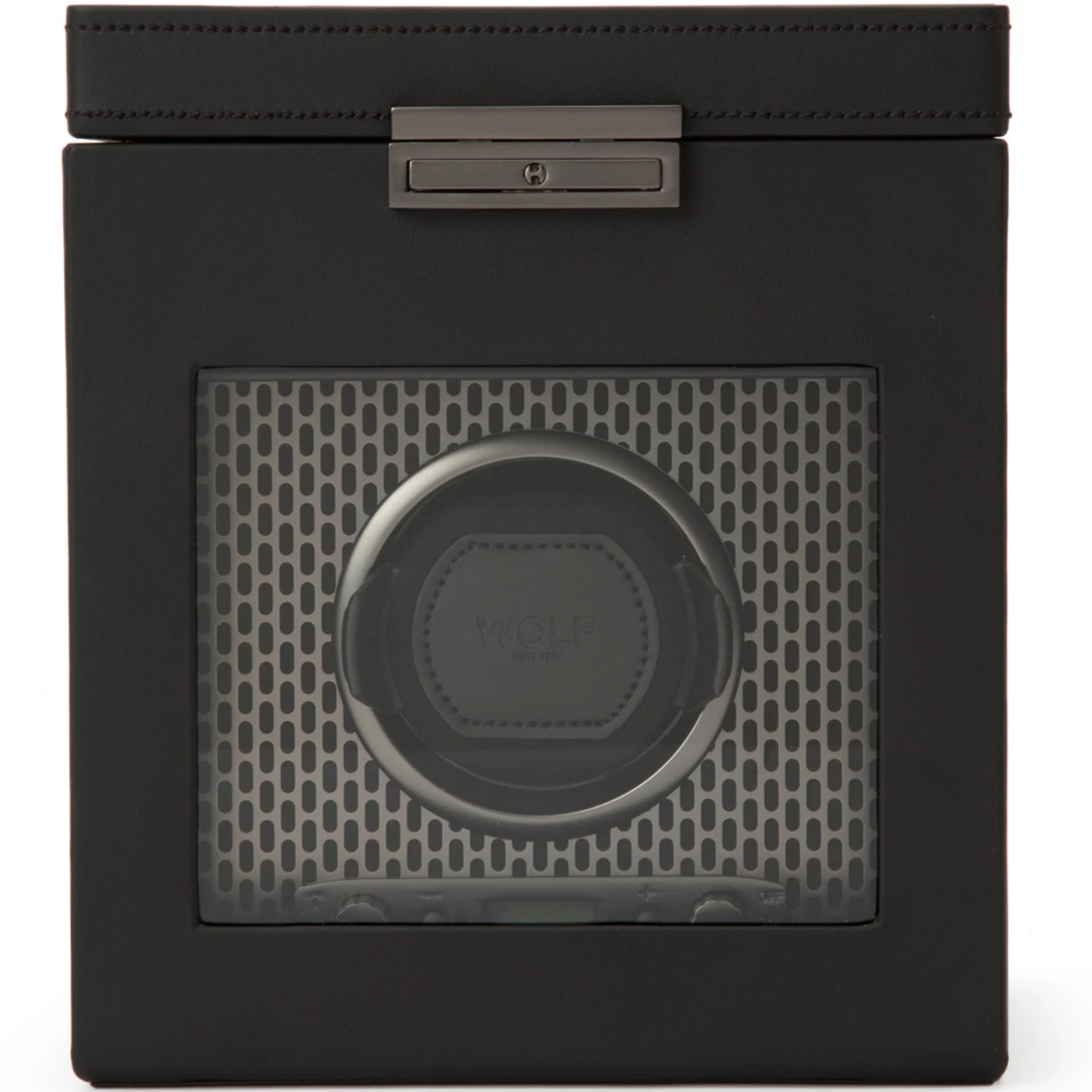 WOLF Axis Collection Powder Coat Single Watch Winder With Storage 469203