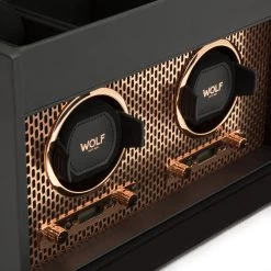 WOLF Axis Collection Copper Double Watch Winder With Storage 469316 -Fashion Watch Shop 469316 2 33368.1616642082