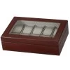 Mele And Co Bailey 10 Piece Watch Box Wooden Walnut Finish 472