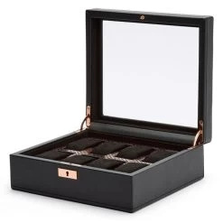 Wolf Axis 8 Piece Copper Plated Vegan Leather Watch Box 488016