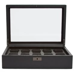 Wolf Axis 10 Piece Powder Coat Vegan Leather Watch Box 488103