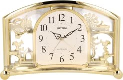 Rhythm Alarm Mantel Clock With Rotating Swarovski Crystal Pendulum 4SE535WR18