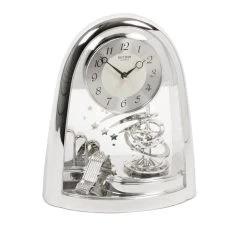 Rhythm Mantel Clock Arched Pendulum Silver 4SG607WS19
