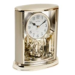 Rhythm Mantel Clock Gold Tone With Rotating Pendulum 4SG724WR18
