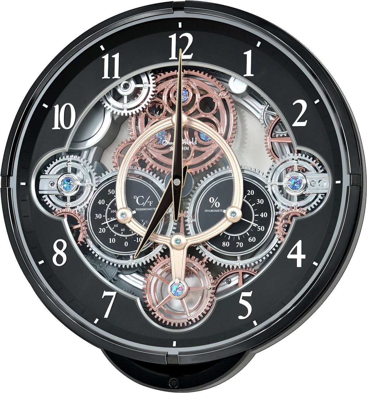 Rhythm Gadget Musical Magic Motion Clock Black Gear 4MH886WD02 3 Rhythm Gadget Musical Magic Motion Clock Black Gear 4MH886WD02