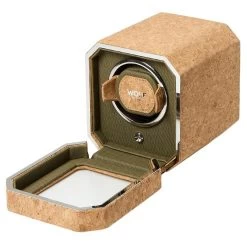 Wolf Cortica Single Watch Winder With Khaki Green Interior 668161 -Fashion Watch Shop 668161 3 78036.1679982402