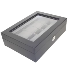Orbit Black And Grey Leather Personalised Luxury Watch Box OW204 -Fashion Watch Shop 6 86518.1637932777