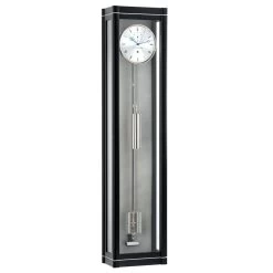 Hermle Mechanical Cable-Driven Power Reserve Black Long Case Wall Clock 70961-740761