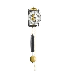 Hermle Mechanical Skeleton Wrought Iron Black Wall Clock With Pendulum 70974-000711