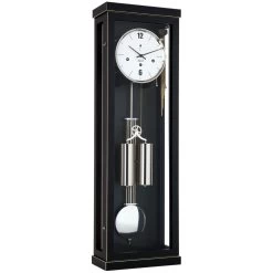 Hermle Mechanical Regulator Westminster Chime Black Wooden Wall Clock 70993-740351