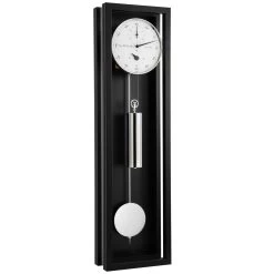 Hermle Mechanical Precision Movement 31 Days Power Reserve Black With White Dial Long Case Wall Clock 71006-740761