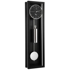 Hermle Mechanical Precision Movement 31 Days Power Reserve Black With Black Dial Long Case Wall Clock 71007-740761