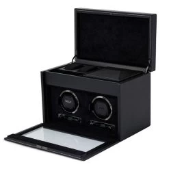 Wolf British Racing Double Watch Winder With Storage In Black 792202 -Fashion Watch Shop 792202 2 1 65854.1675321972