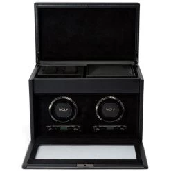 Wolf British Racing Double Watch Winder With Storage In Black 792202 -Fashion Watch Shop 792202 7 1 16853.1675321968