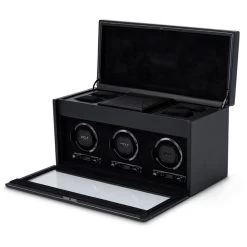Wolf British Racing Triple Watch Winder With Storage In Black 792302 -Fashion Watch Shop 792302 2 1 90885.1675321891