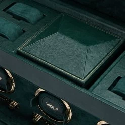 WOLF British Racing Green Triple Watch Winder With Storage 792341 -Fashion Watch Shop 792341 6 89258.1624132510