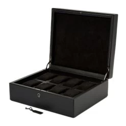 Wolf British Racing Black 8 Piece Watch Box 792602