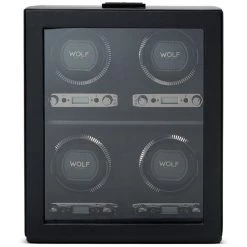 Wolf British Racing 4 Piece Watch Winder In Black 793002