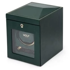 Wolf British Racing Single Watch Winder In Green 793141 -Fashion Watch Shop 793141 3 68828.1675321646