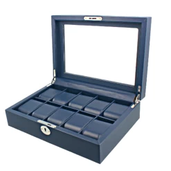 Orbit Navy Blue Leather Personalised Luxury Watch Box For 10 Watches OW202 -Fashion Watch Shop 7 05514.1638380426 1