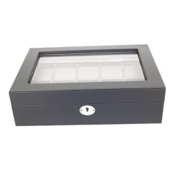 Orbit Black And Grey Leather Personalised Luxury Watch Box OW204 -Fashion Watch Shop 7 38065.1638057582